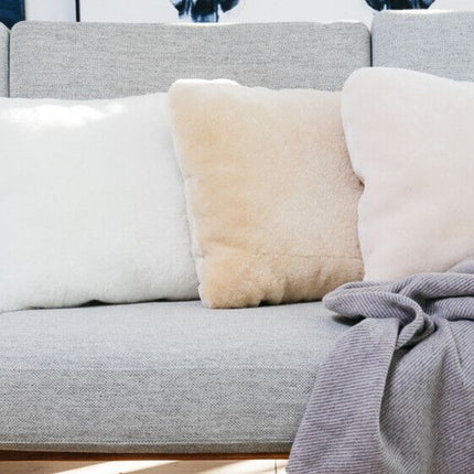 Fårskinnskudde | Mockasin | Dubbelsidig | 40x40 cm Kastanj