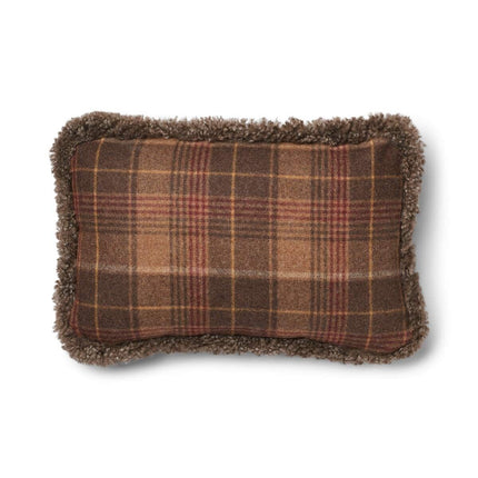 Wool Cushion Rectangular | Doublesided | SW trim | 34x52 cm Kakao-Dunkelbrun/Taupe