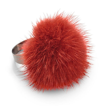 Pom Pom Ring Höstmarmor