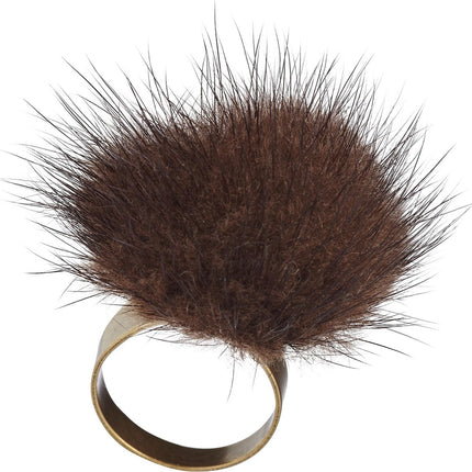 Pom Pom Ring Brun