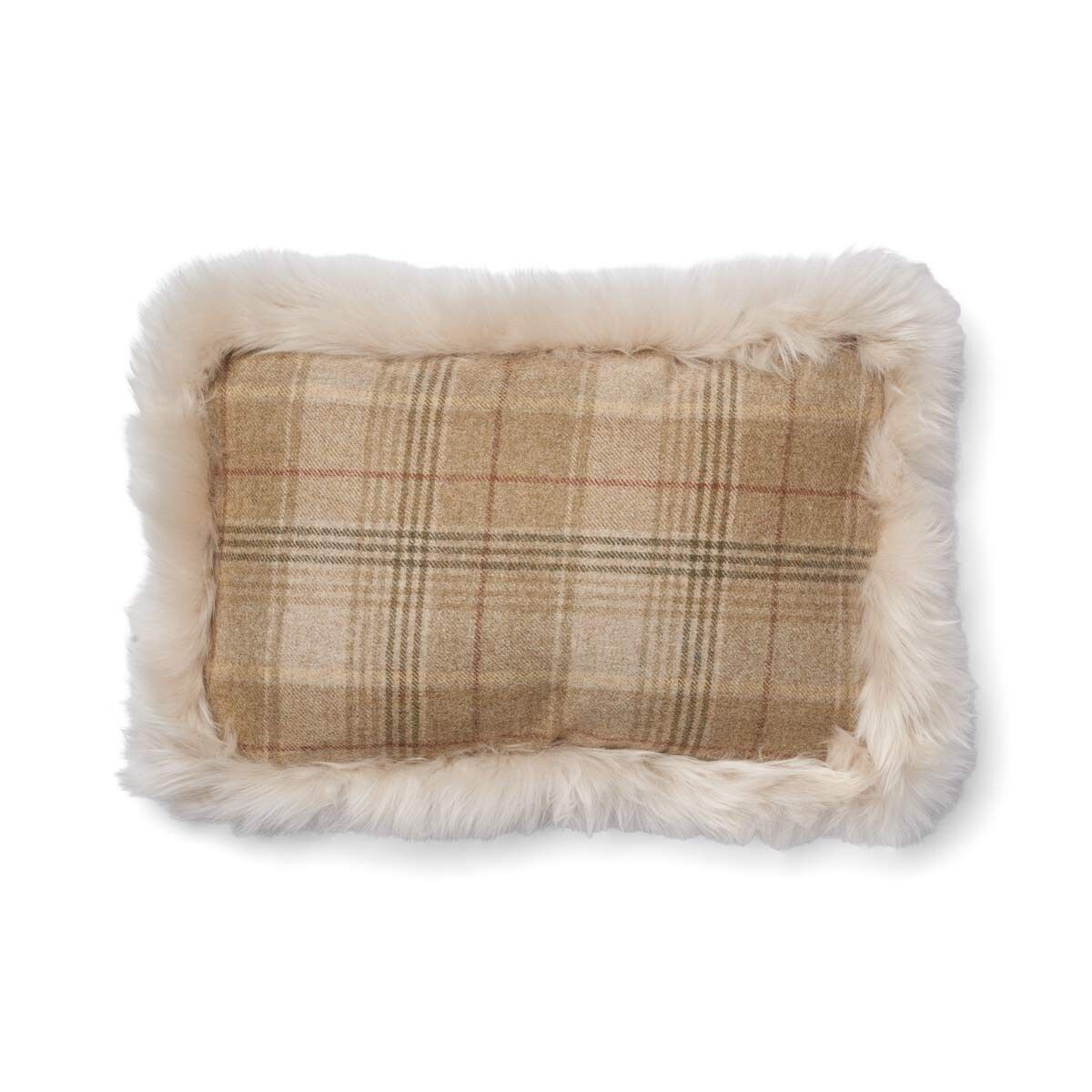 Checked Collection | Ullkudde | Lång lugg | Dubbelsidig | 52x52 cm | 34x52 cm